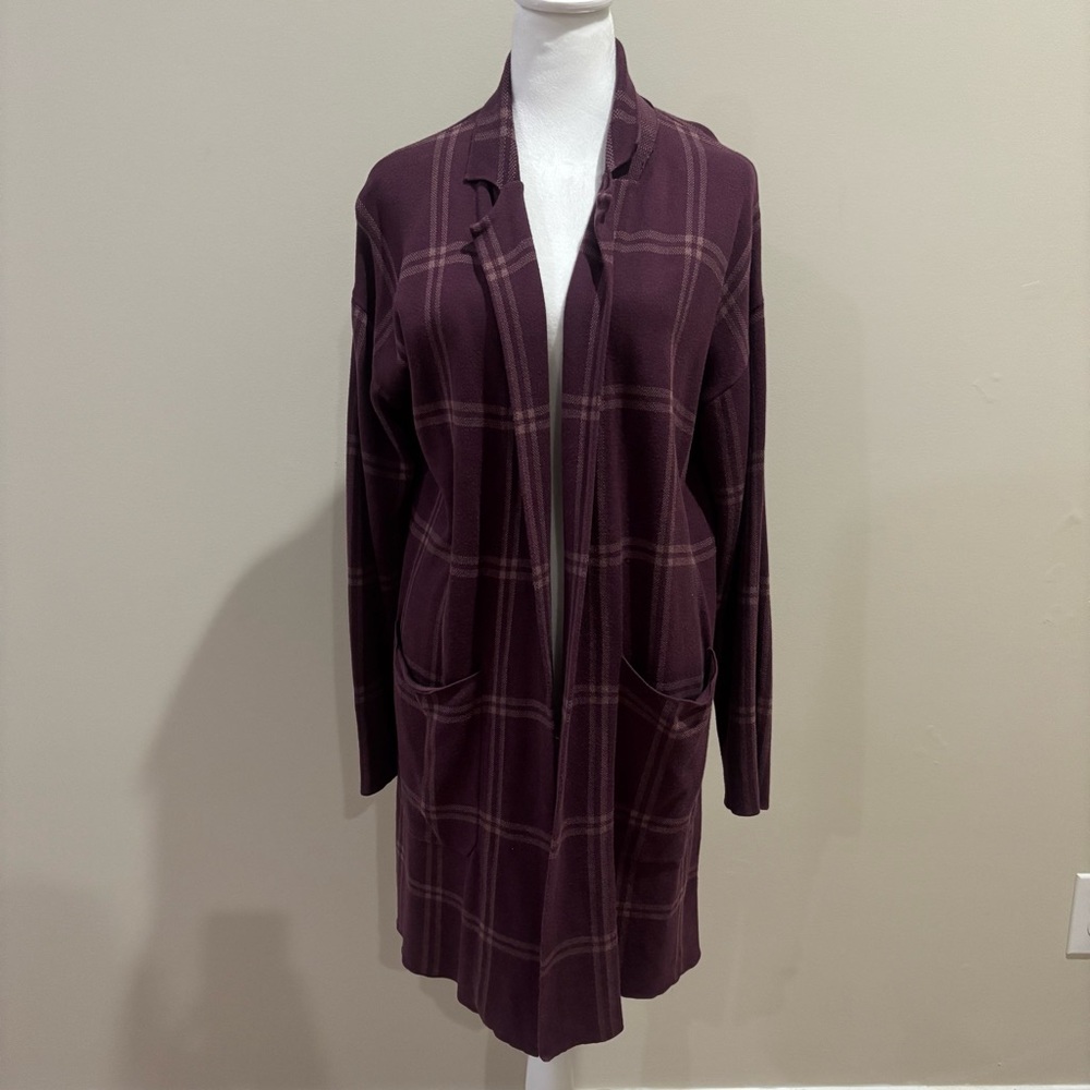 G by Giuliana Purple Plaid Cardigan